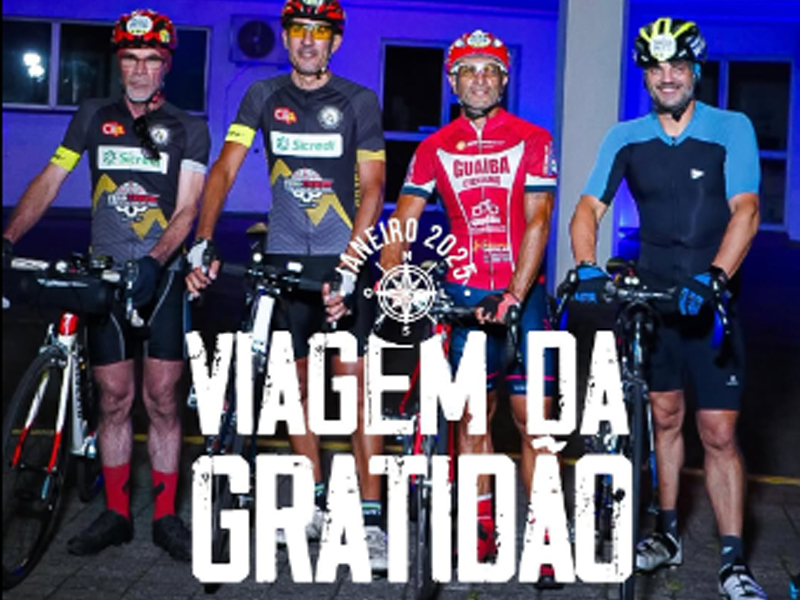 Prefeito ciclista de Guaíba e equipe, chega nessa quarta-feira e será recebido no Glória, no Pórtico de Joinville